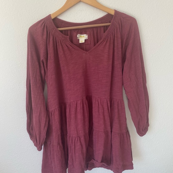 Anthropologie Maeve Isola Tiered Babydoll Top SZ S - Picture 5 of 12